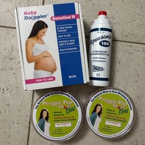 Baby Doppler + Brand New Ultrasound Gel + Preggie Pop Drops